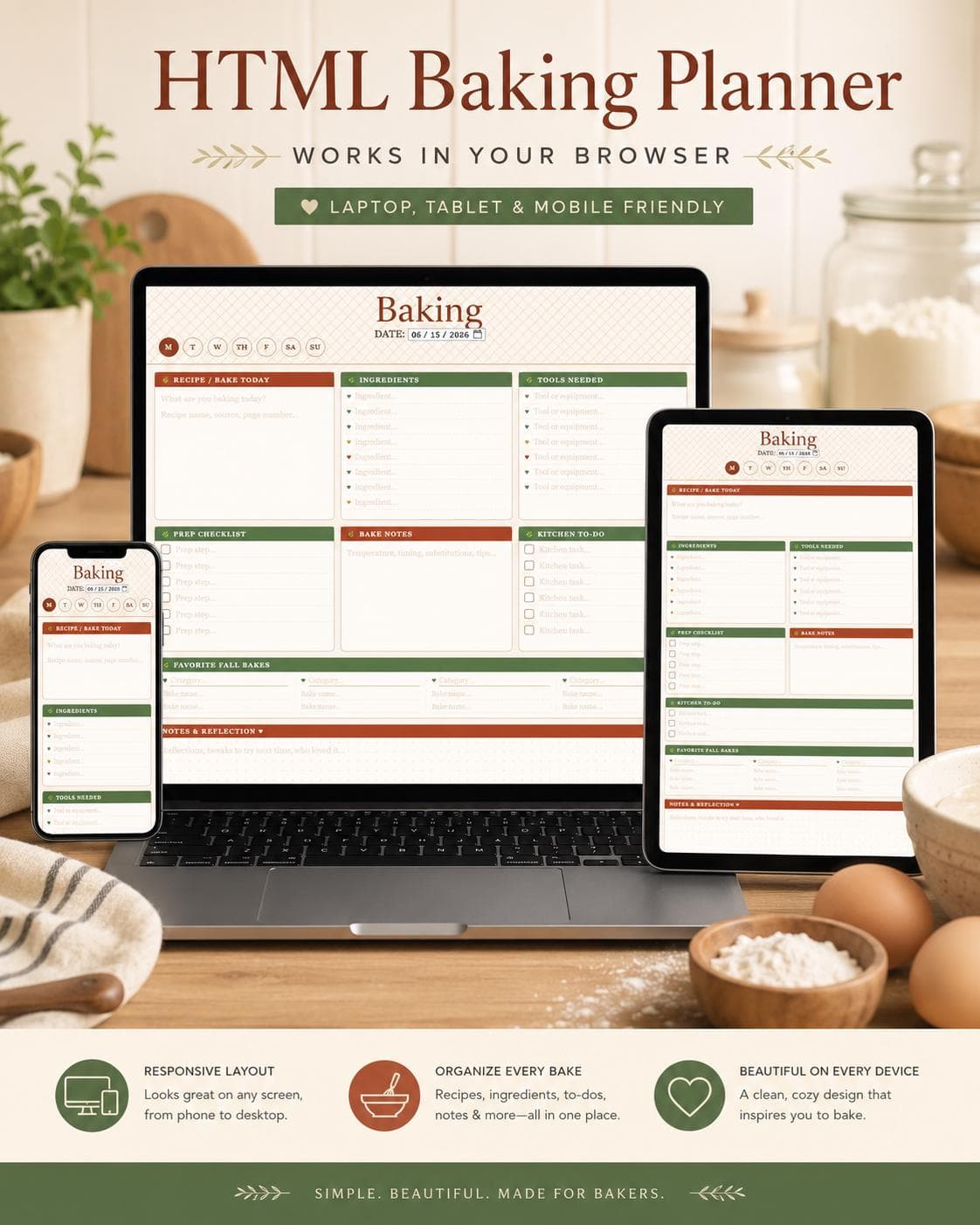 Autumn Baking Planner — preview 1
