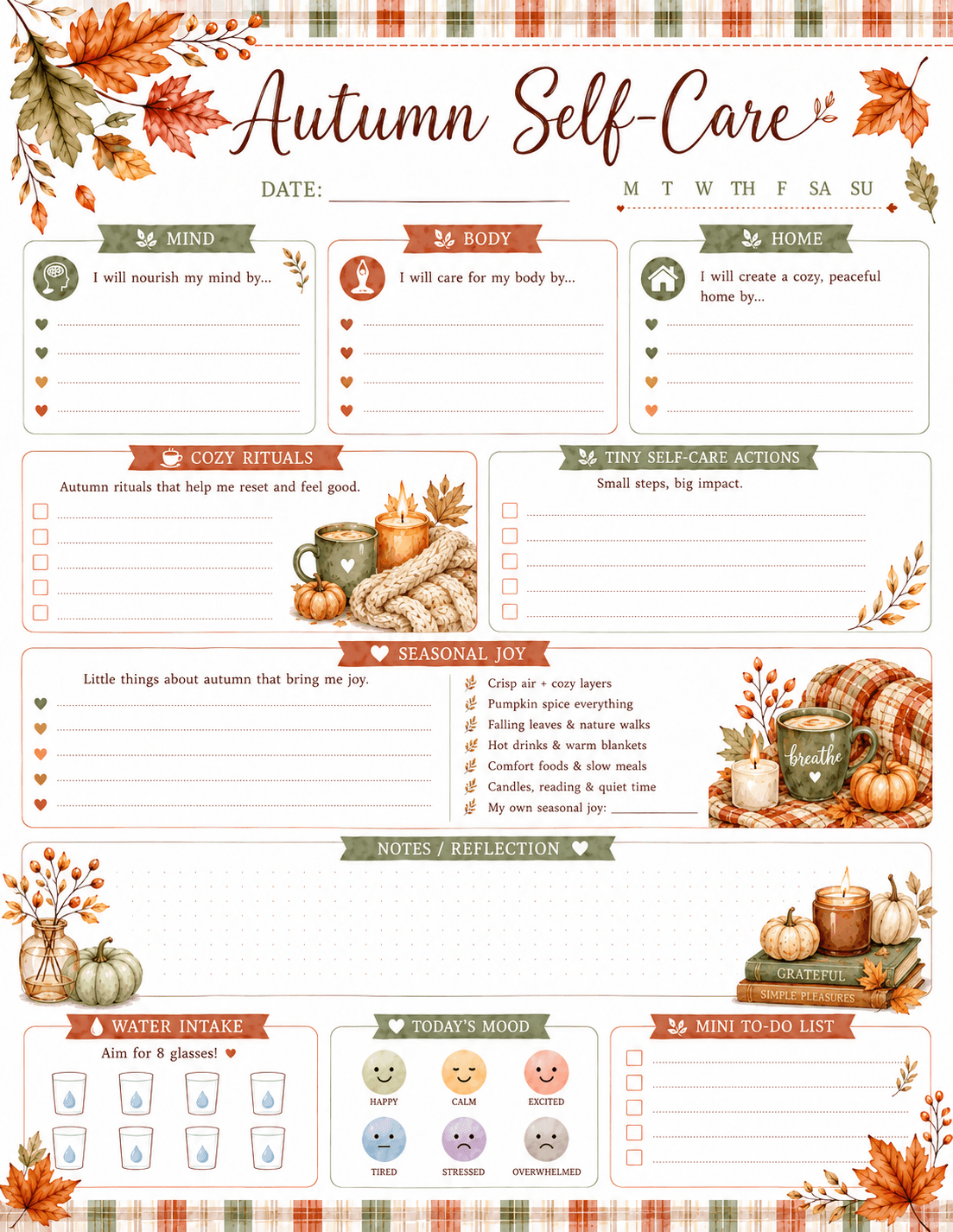 Autumn Self Care Digital Planner