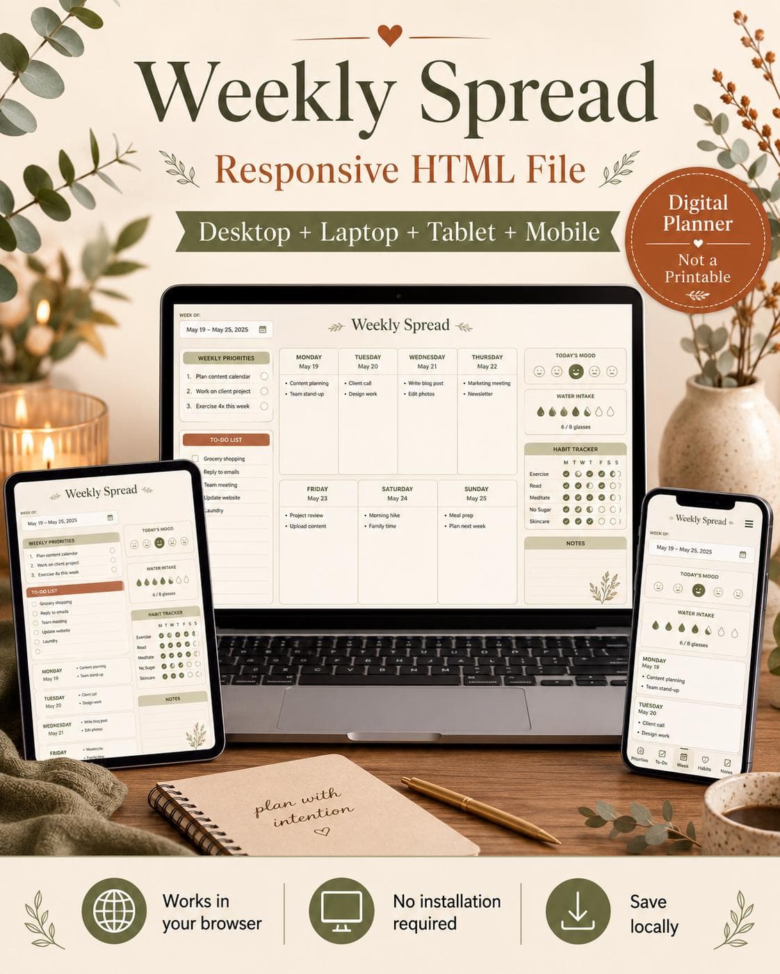 Autumn Weekly Planner — preview 1