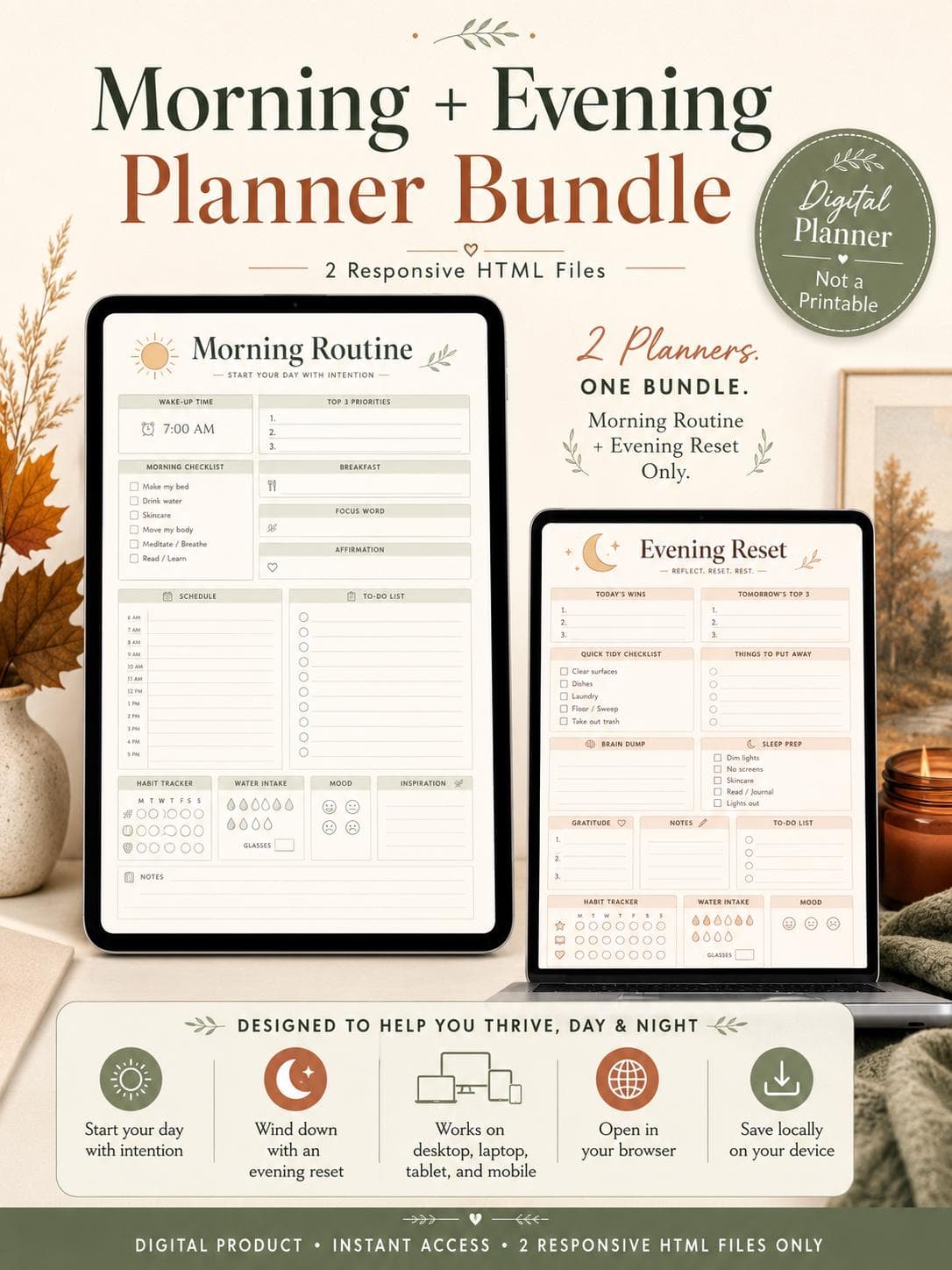 Morning Evening Routine Planner Bundle — preview 1