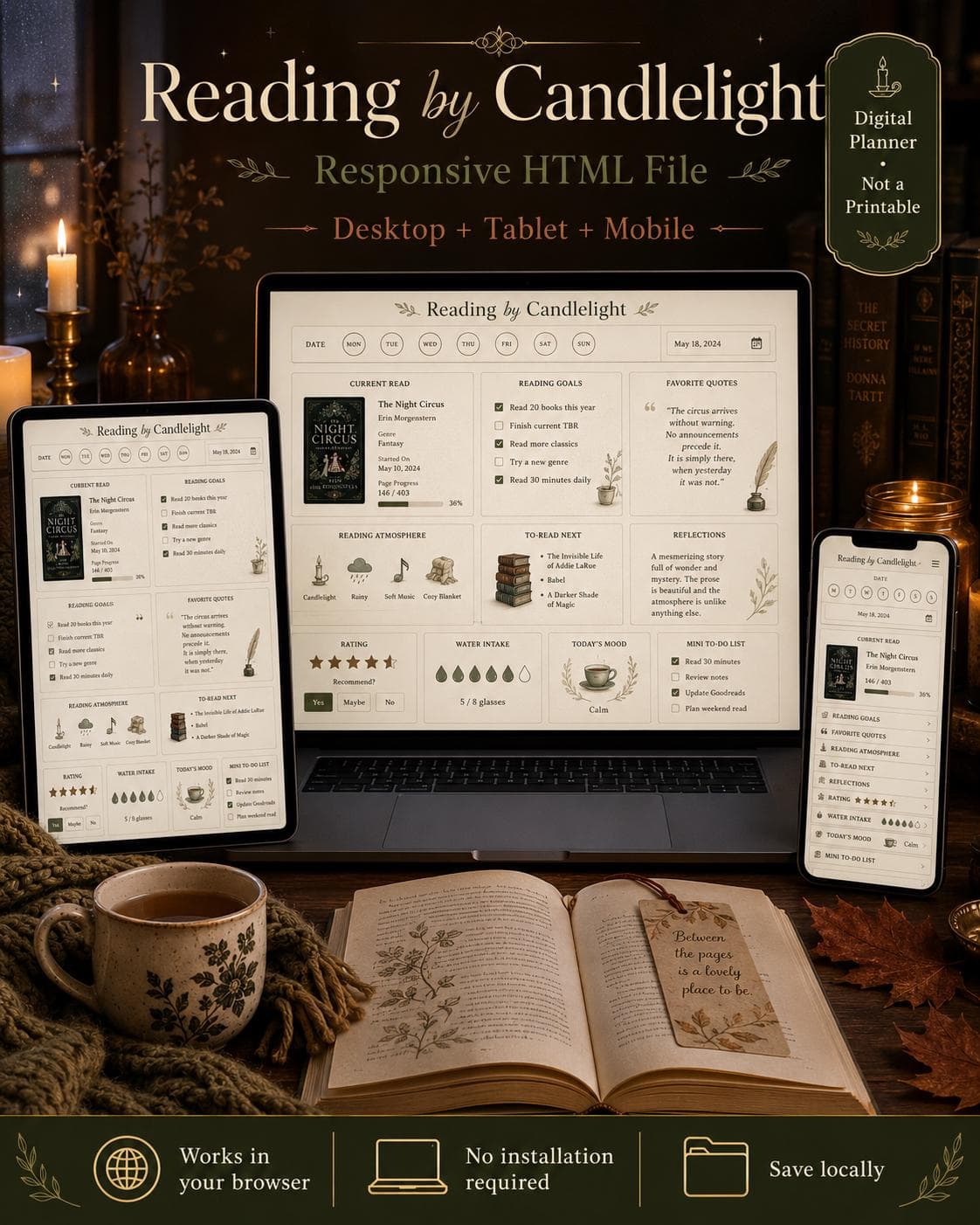 Reading by Candlelight Planner
